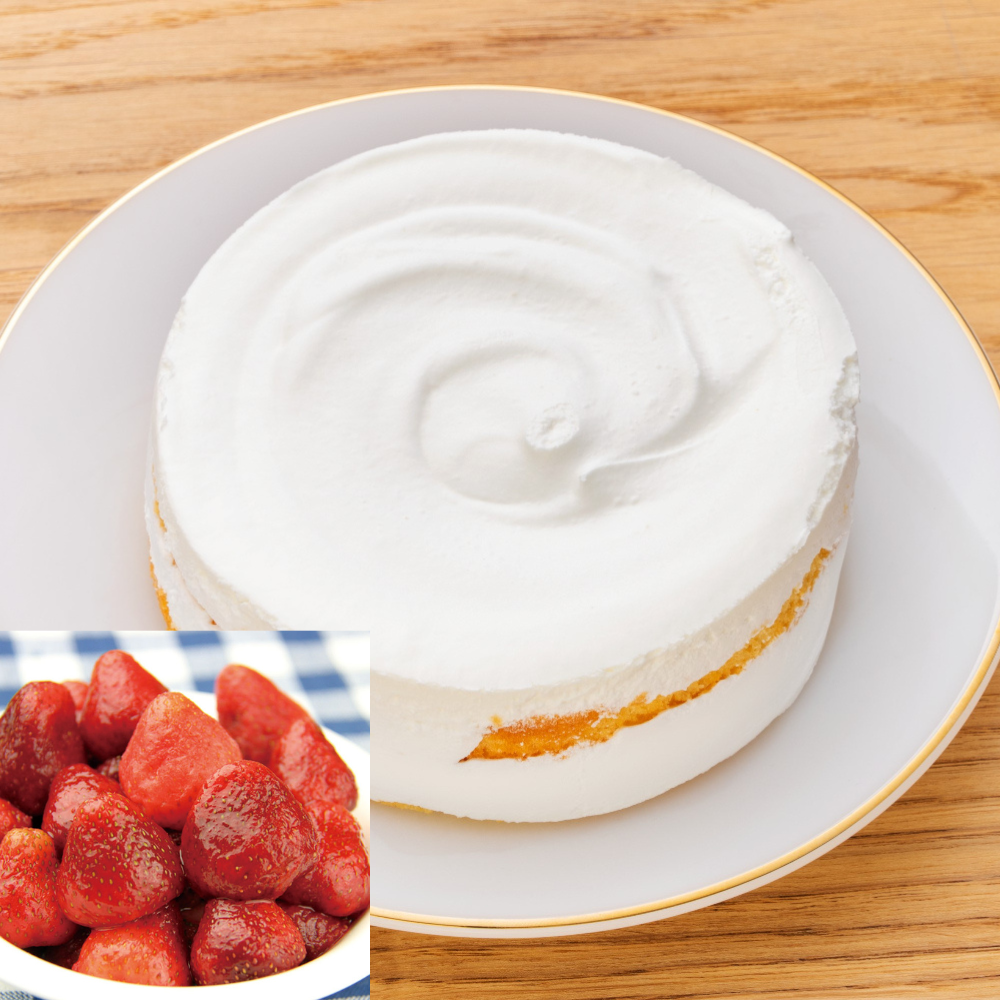 【イチゴ付き】ホワイトケーキベース／2・4個