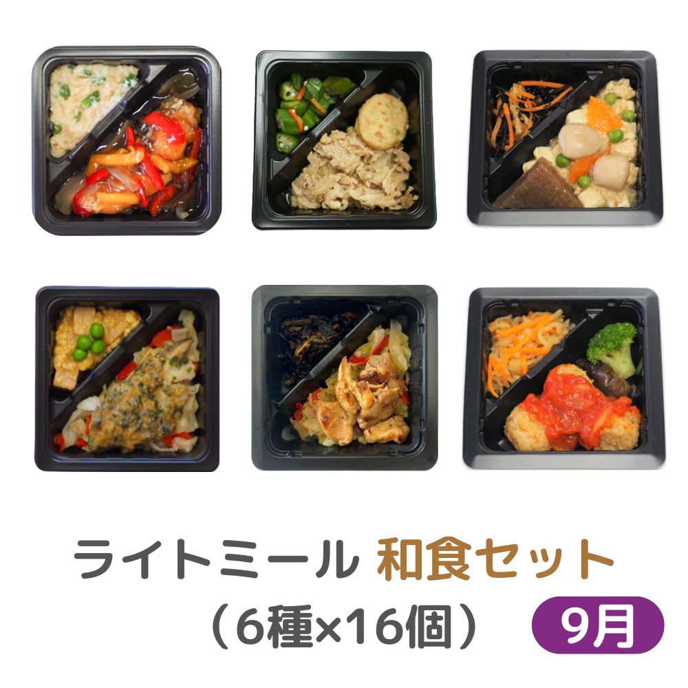 冷凍　9月　ライトミール　和食セット（6種×16個）【ふつう食】