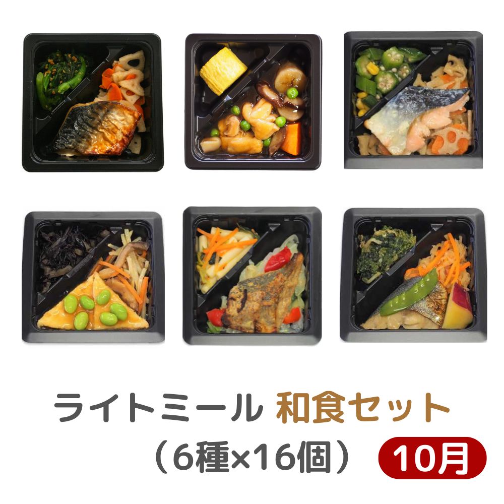 冷凍　10月　ライトミール　和食セット（6種×16個）【ふつう食】