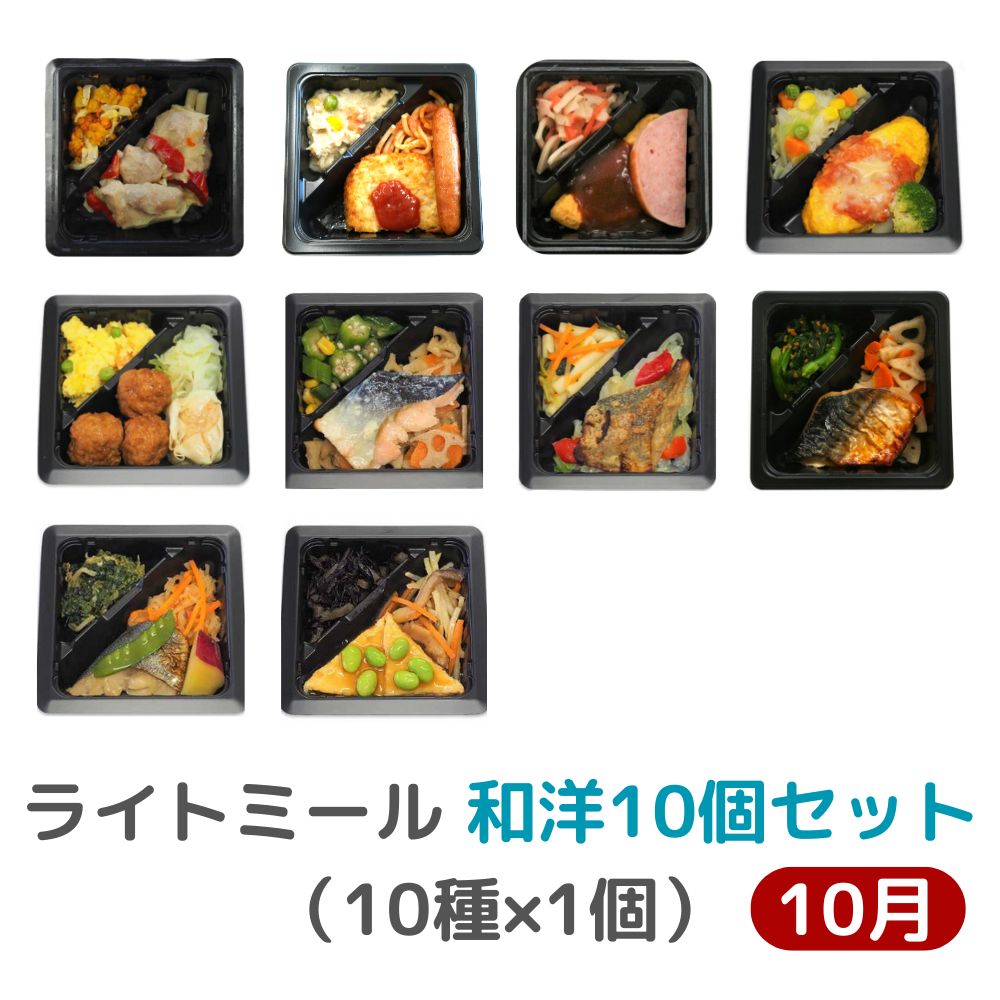 冷凍　10月　ライトミール　和洋10個セット（10種×1個）【ふつう食】