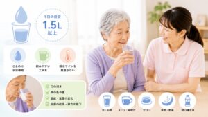 高齢者の水分不足・脱水対策｜1日に必要な水分量と「飲めているか」を見る大切さを解説
