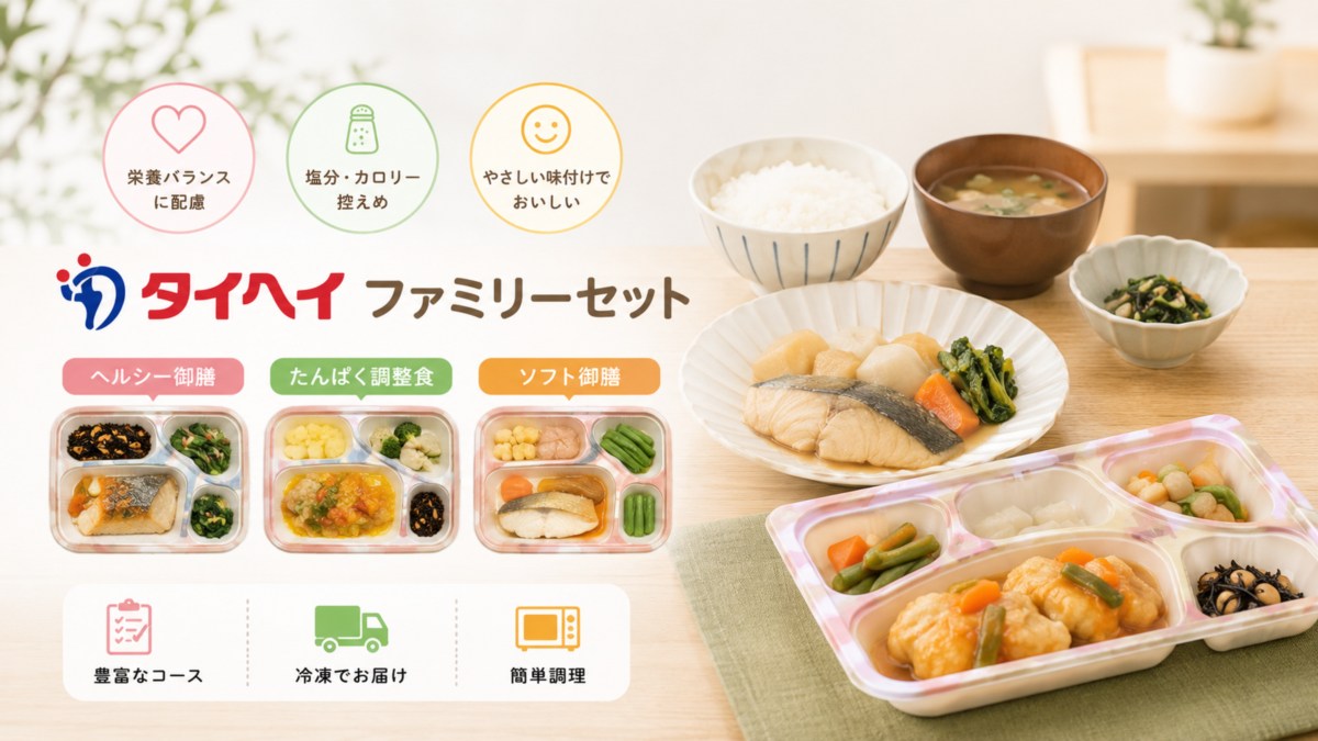 タイヘイファミリーセットの口コミ・評判は？ヘルシー御膳・たんぱく調整食・ソフト御膳を専門家が解説