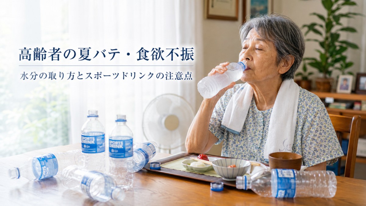 高齢者の夏バテ・食欲不振と食事対策|水分の取り方とスポーツドリンクの注意点を解説